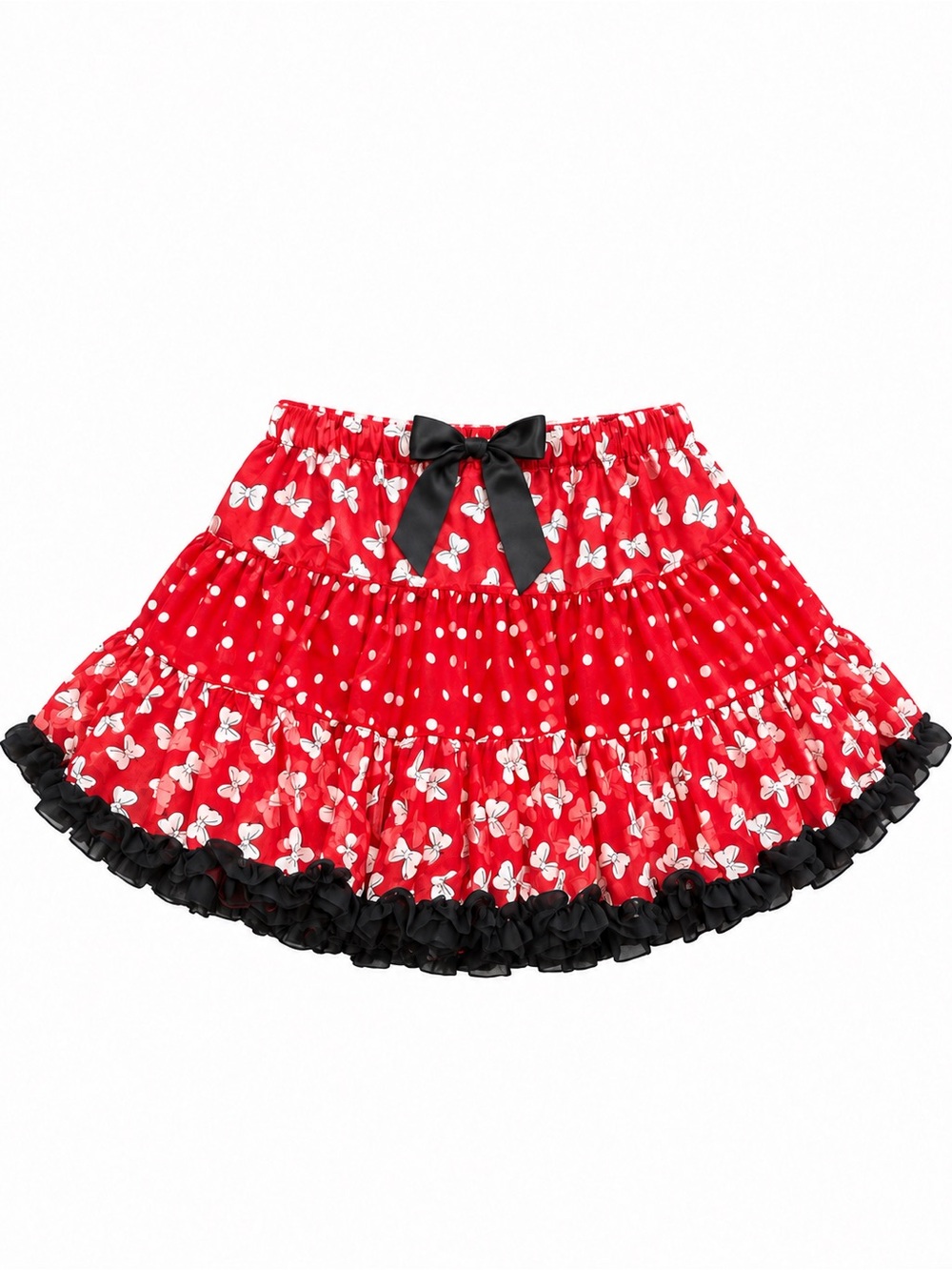 Auth. Disney Parks Girls Minnie Mouse Tiered Ruffle Tutu Skirt costume XL 14/16
